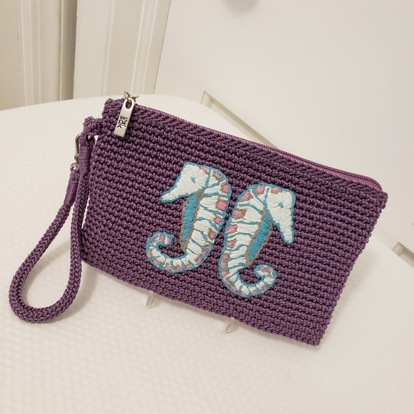 The Sak Oceana Purple Wristlet with sea Horse Accents, Limited Edition - Picture 1 of 9